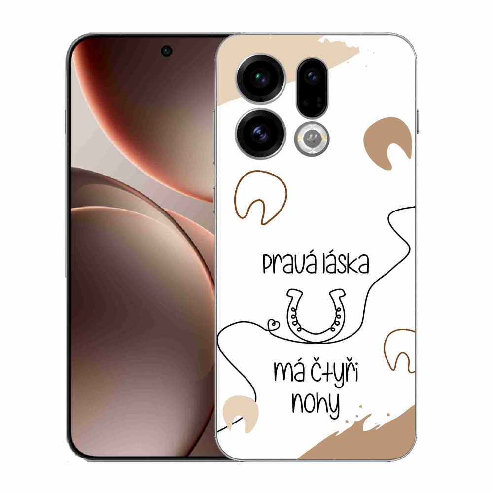 Gelový kryt mmCase na Oppo Find X9 - koňský motiv bílé pozadí
