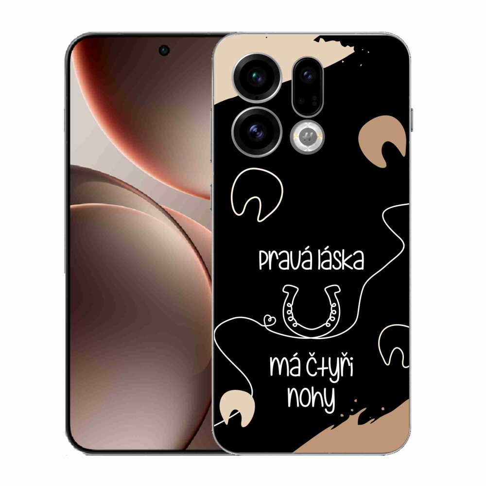 Gelový kryt mmCase na Oppo Find X9 - koňský motiv černé pozadí