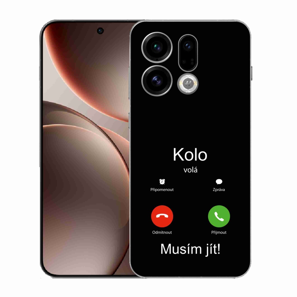 Gelový kryt mmCase na Oppo Find X9 - kolo volá černé pozadí