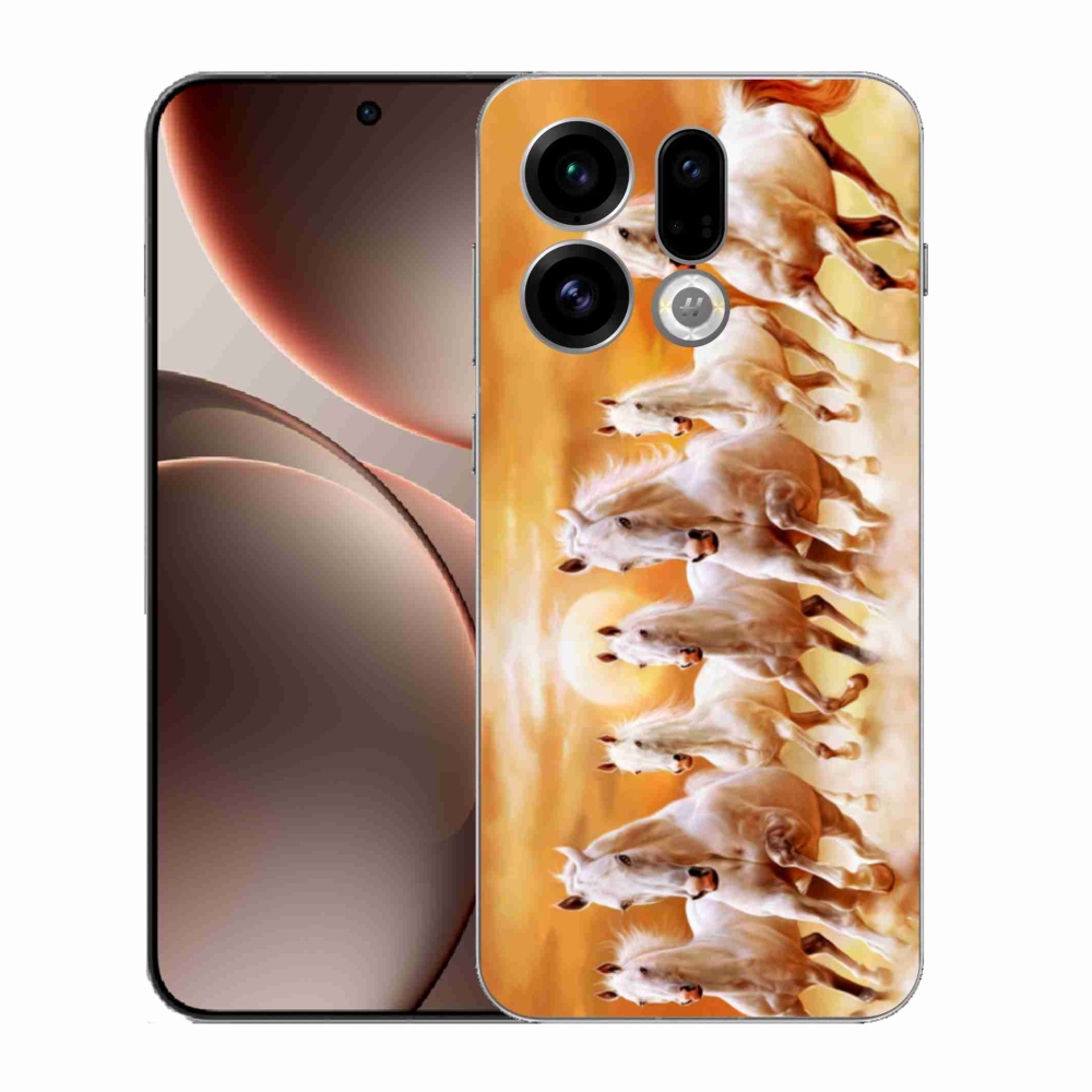 Gelový kryt mmCase na Oppo Find X9 - koně 2