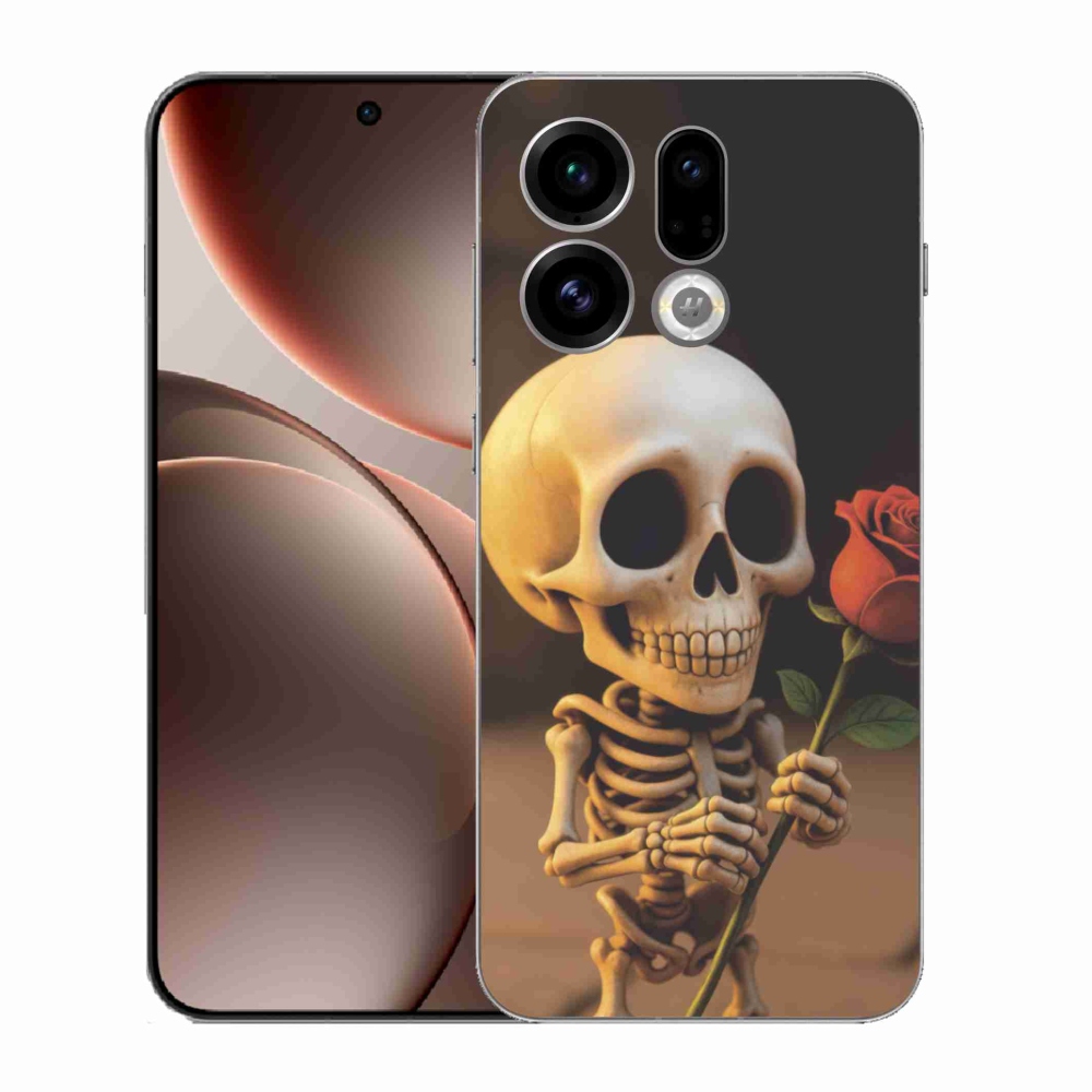 Gelový kryt mmCase na Oppo Find X9 - kostlivec s růží