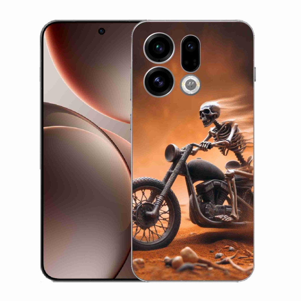 Gelový kryt mmCase na Oppo Find X9 - kostra na motorce