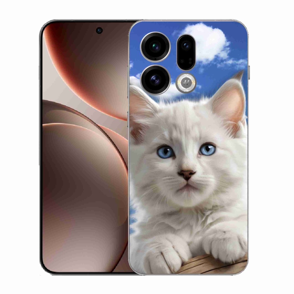 Gelový kryt mmCase na Oppo Find X9 - kotě a oblaka