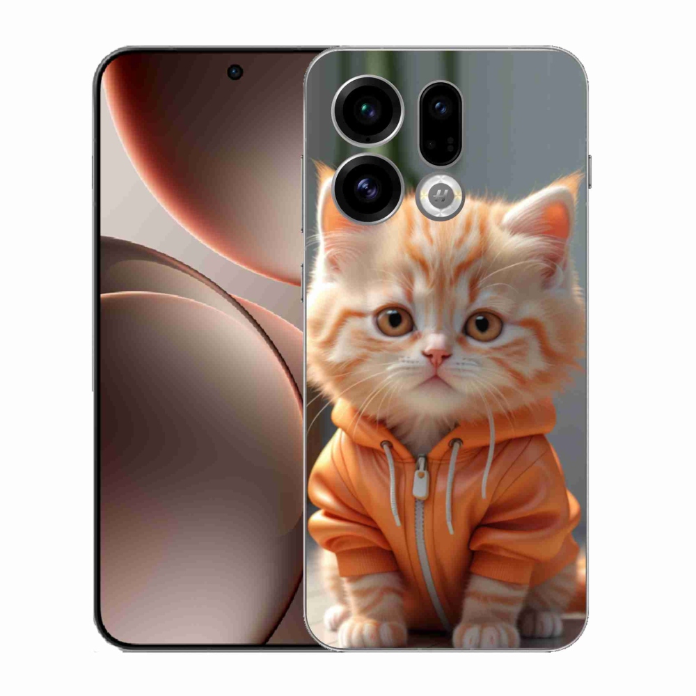 Gelový kryt mmCase na Oppo Find X9 - kotě v mikině