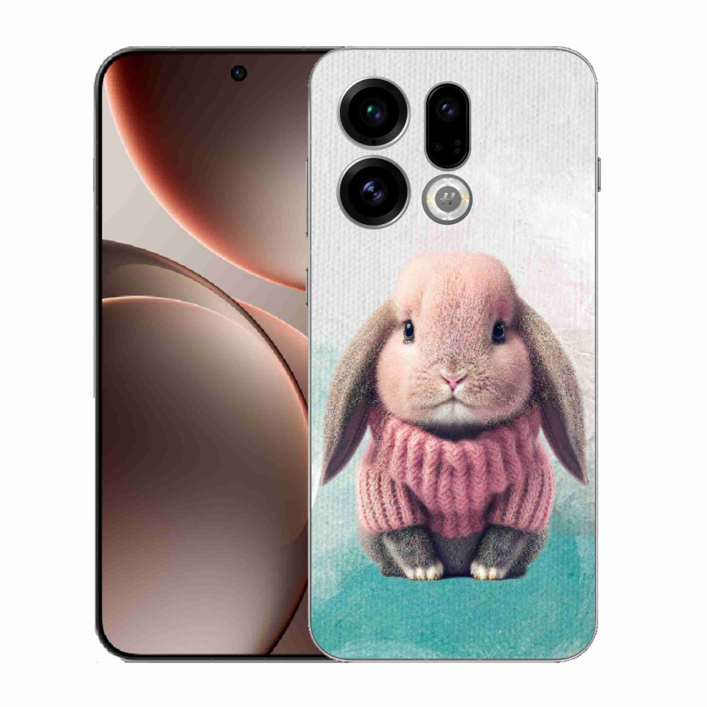 Gelový kryt mmCase na Oppo Find X9 - králíček ve svetru