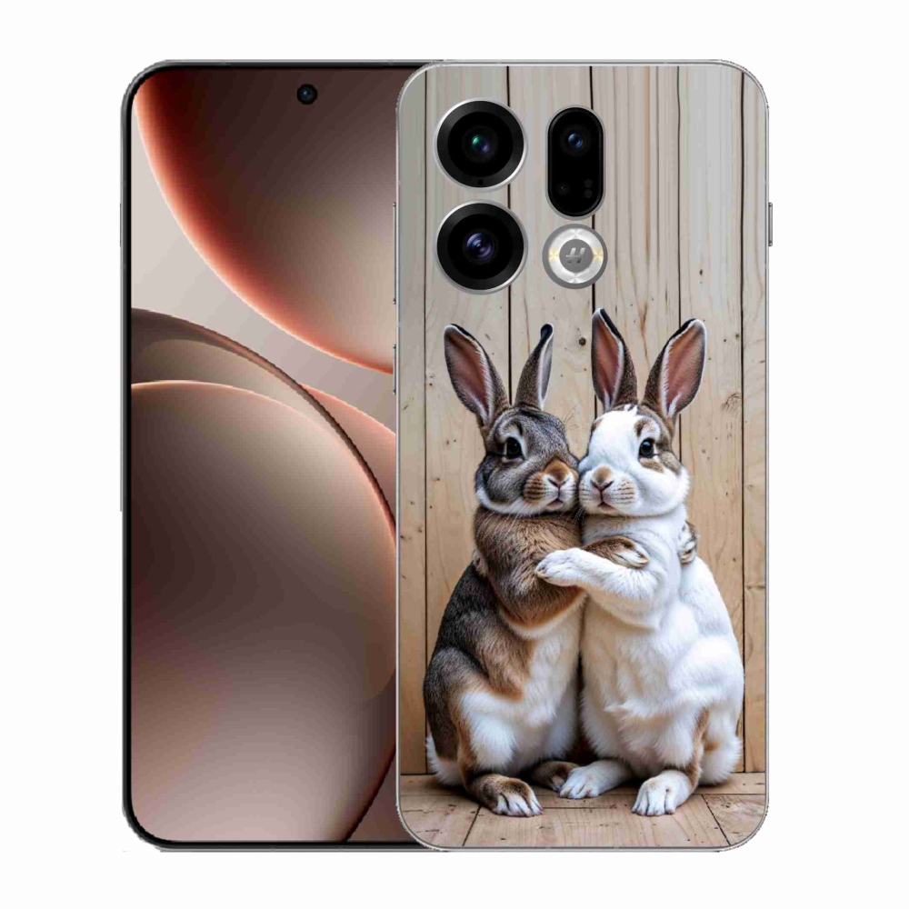 Gelový kryt mmCase na Oppo Find X9 - králičí pár