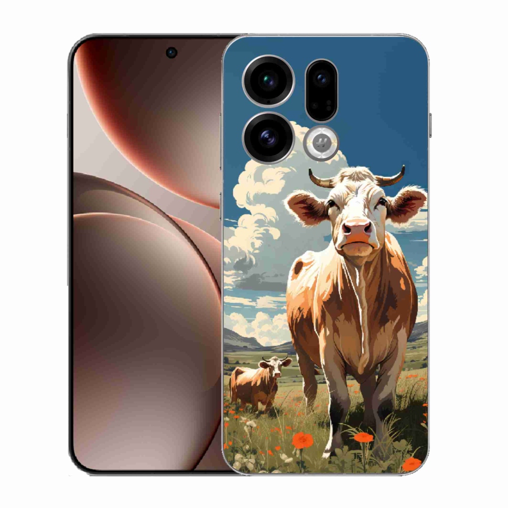 Gelový kryt mmCase na Oppo Find X9 - krávy na louce