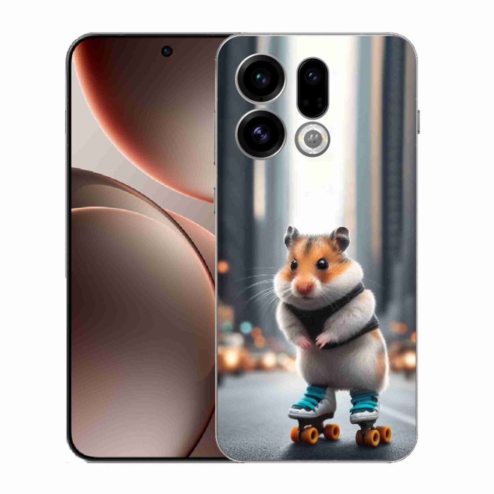 Gelový kryt mmCase na Oppo Find X9 - křeček na bruslích