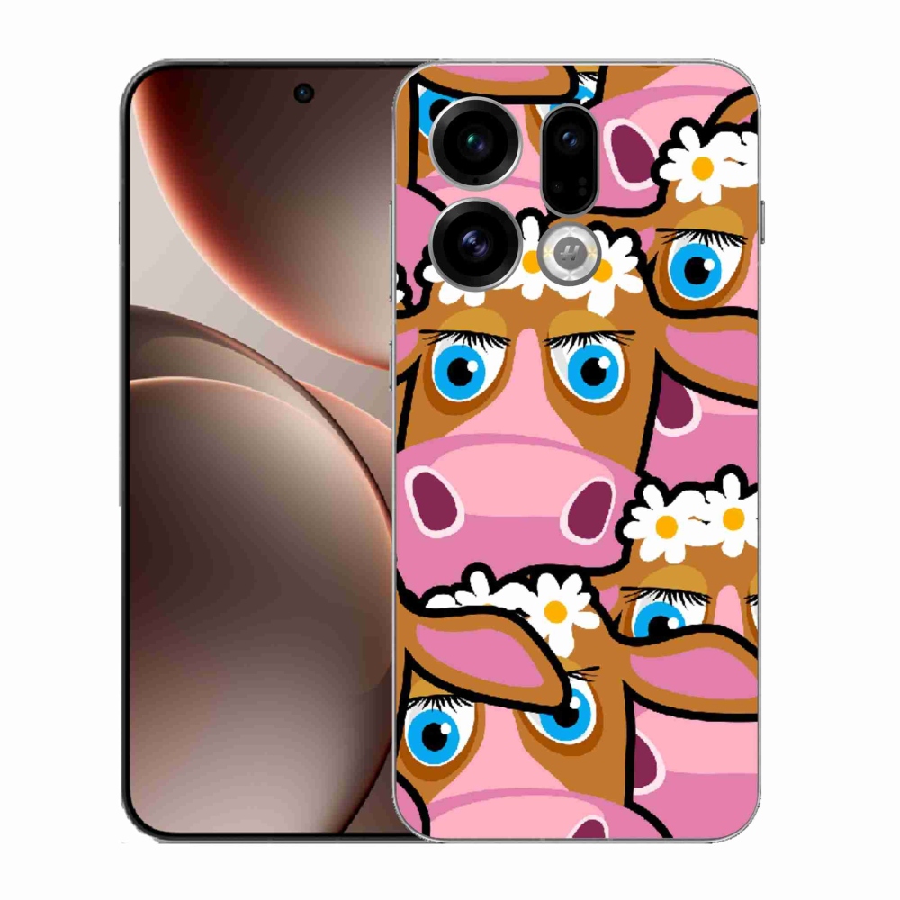 Gelový kryt mmCase na Oppo Find X9 - kreslené kravičky