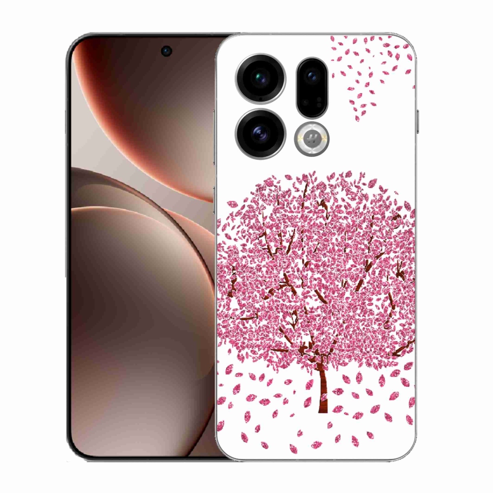 Gelový kryt mmCase na Oppo Find X9 - kreslený strom s listy