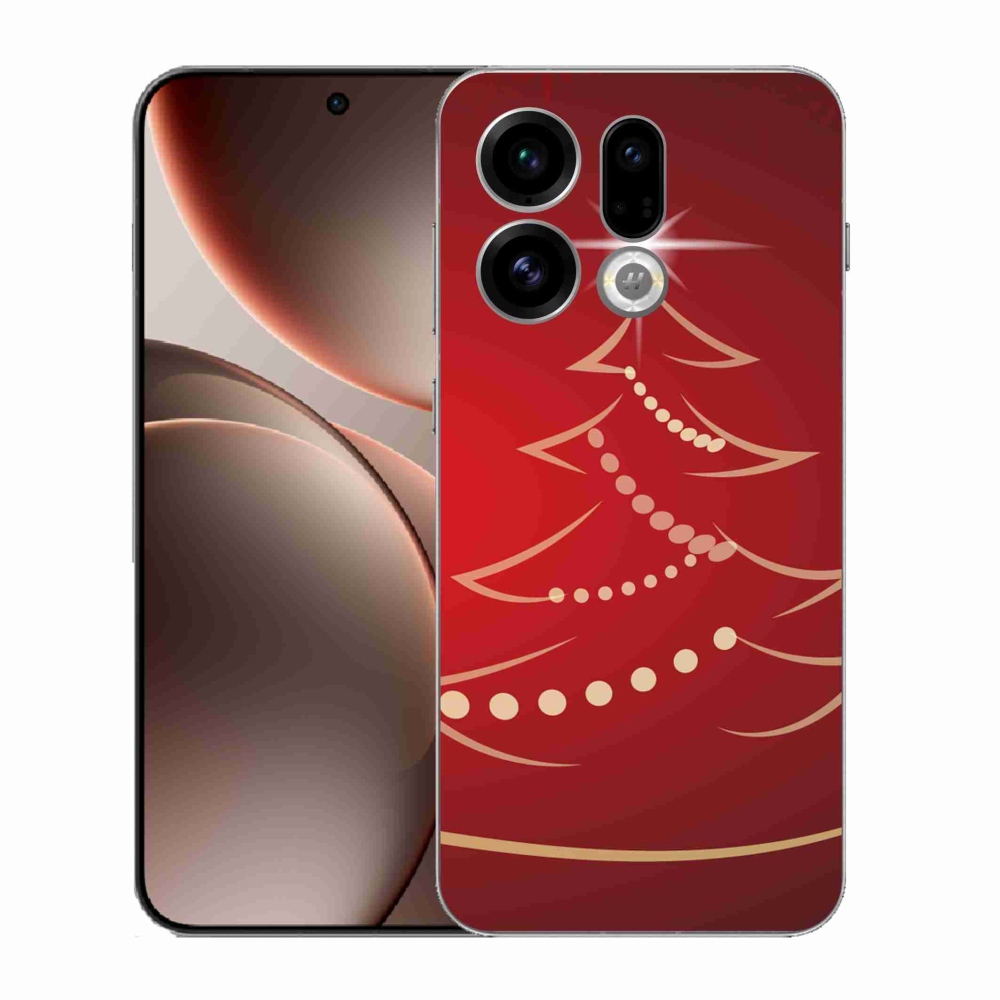 Gelový kryt mmCase na Oppo Find X9 - kreslený vánoční stromek