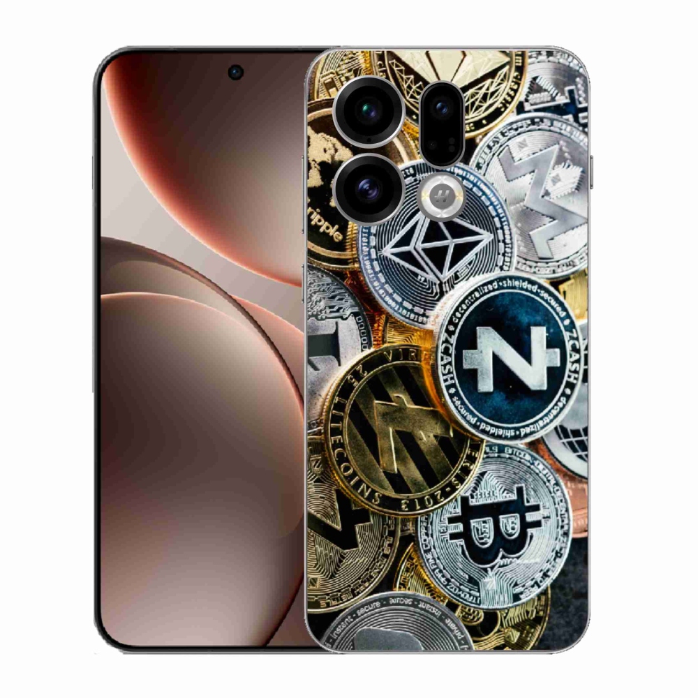 Gelový kryt mmCase na Oppo Find X9 - kryptoměny