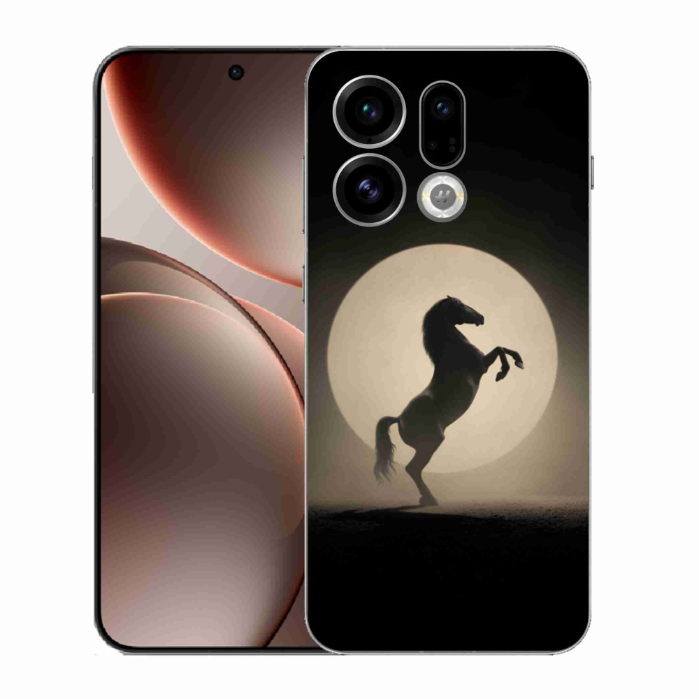 Gelový kryt mmCase na Oppo Find X9 - kůň v siluetě