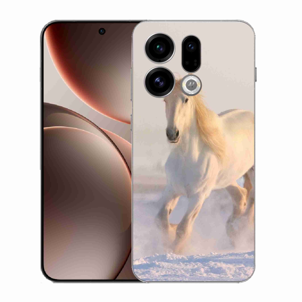 Gelový kryt mmCase na Oppo Find X9 - kůň ve sněhu