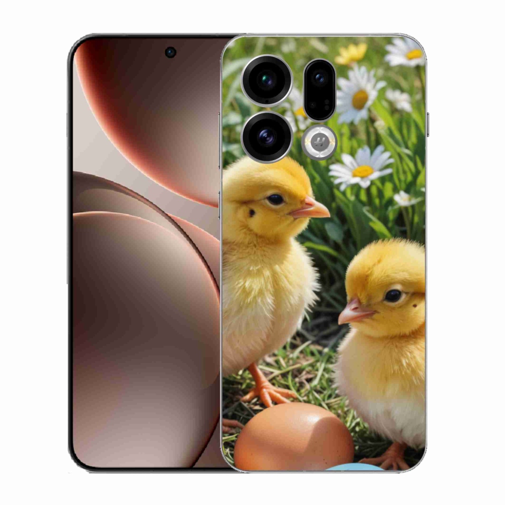 Gelový kryt mmCase na Oppo Find X9 - kuřátka