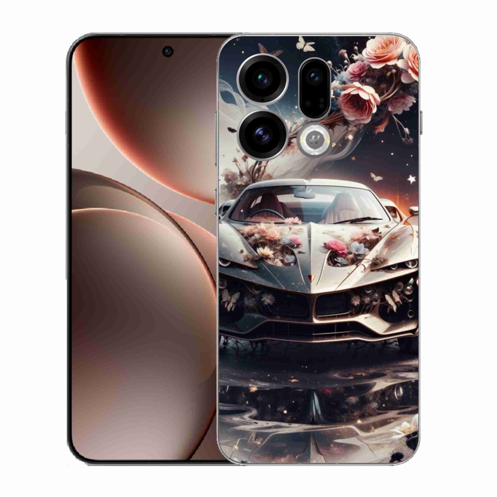 Gelový kryt mmCase na Oppo Find X9 - květinový sportovní vůz