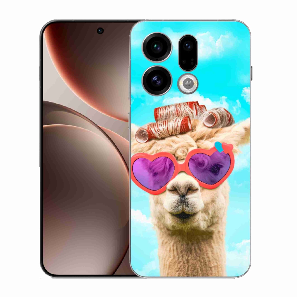 Gelový kryt mmCase na Oppo Find X9 - lama s brýlemi