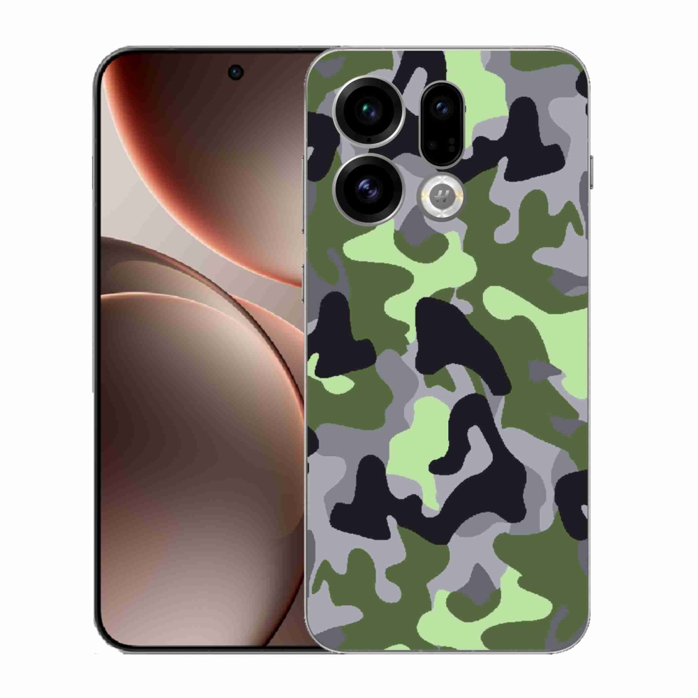Gelový kryt mmCase na Oppo Find X9 - maskáčový vzor 7