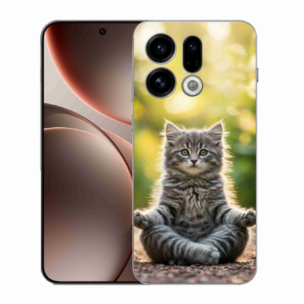 Gelový kryt mmCase na Oppo Find X9 - meditující kotě