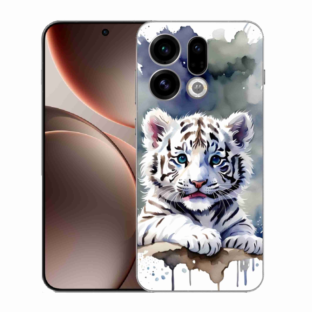 Gelový kryt mmCase na Oppo Find X9 - mládě bílého tygra
