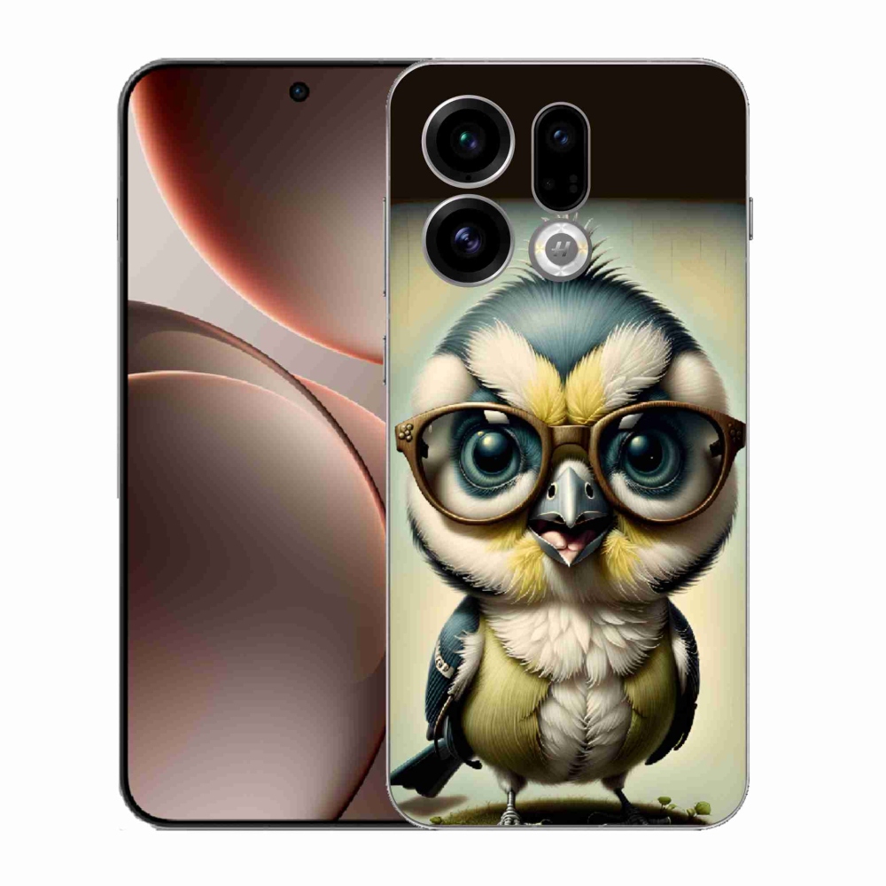 Gelový kryt mmCase na Oppo Find X9 - mládě s brýlemi