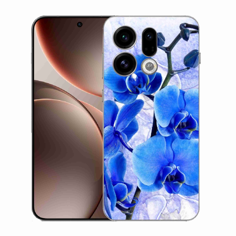 Gelový kryt mmCase na Oppo Find X9 - modré květy