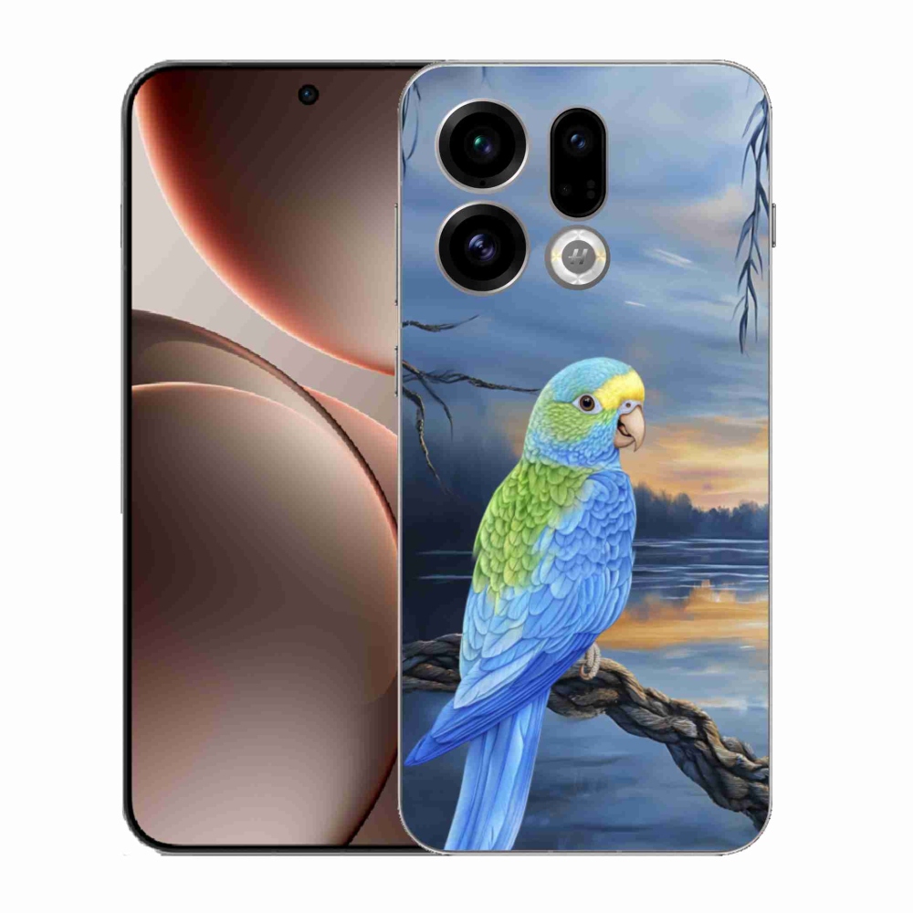 Gelový kryt mmCase na Oppo Find X9 - modrý papoušek