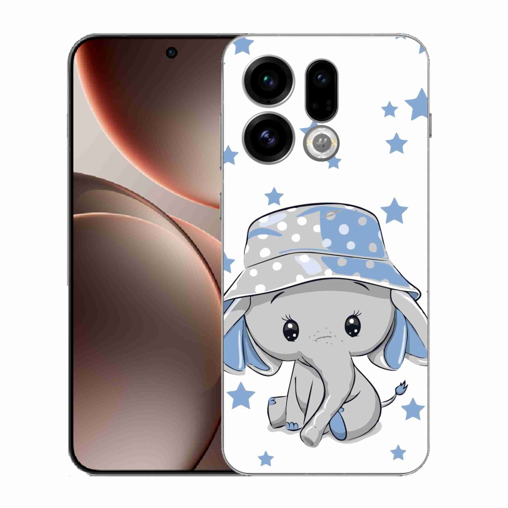 Gelový kryt mmCase na Oppo Find X9 - modrý slon