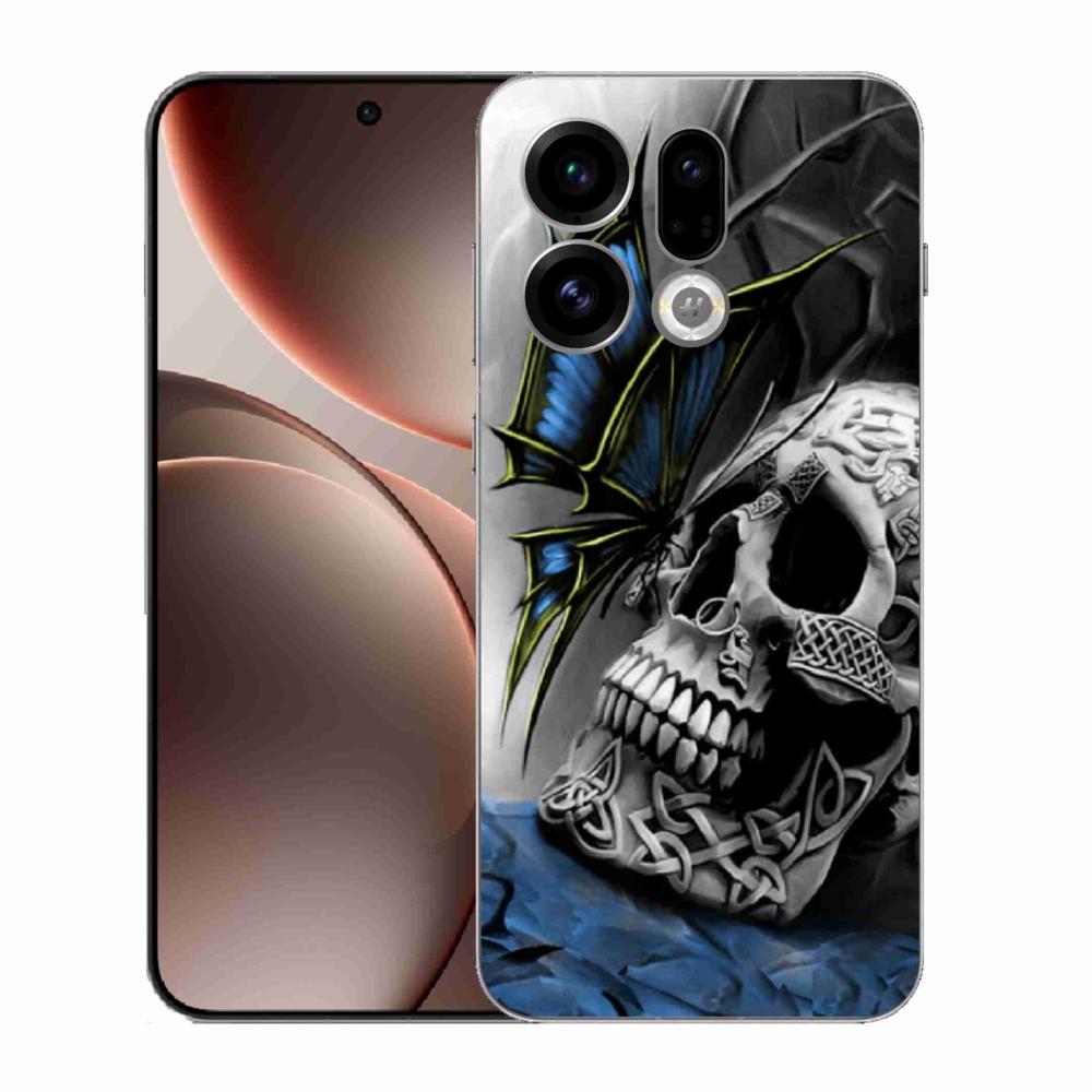 Gelový kryt mmCase na Oppo Find X9 - motýl a lebka