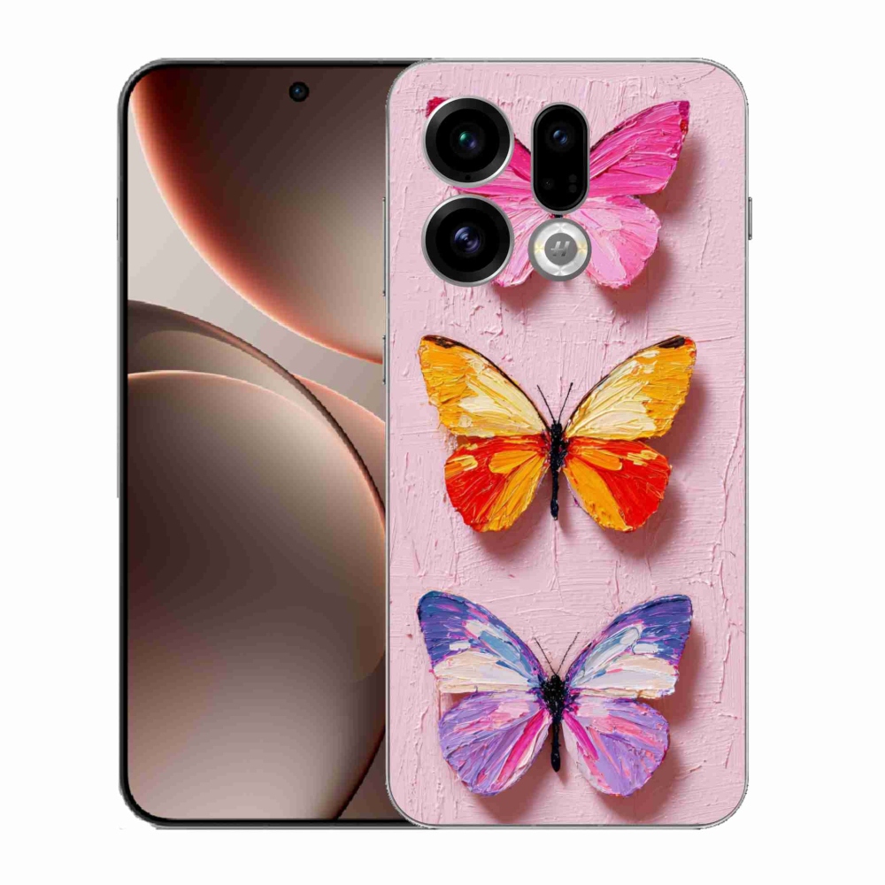 Gelový kryt mmCase na Oppo Find X9 - motýlí trojice