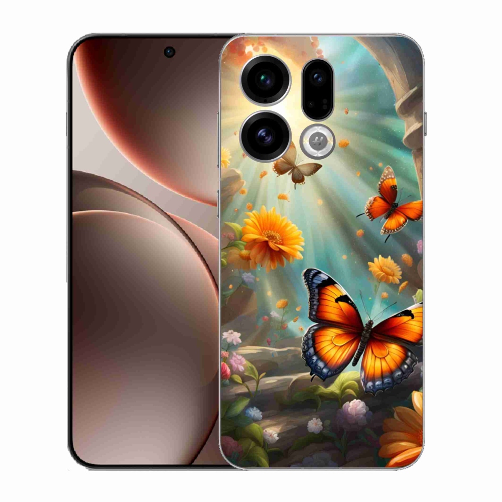 Gelový kryt mmCase na Oppo Find X9 - motýlí zahrada 2