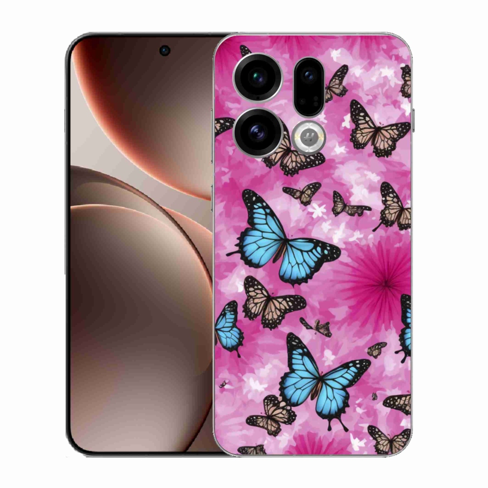 Gelový kryt mmCase na Oppo Find X9 - motýlí zahrada