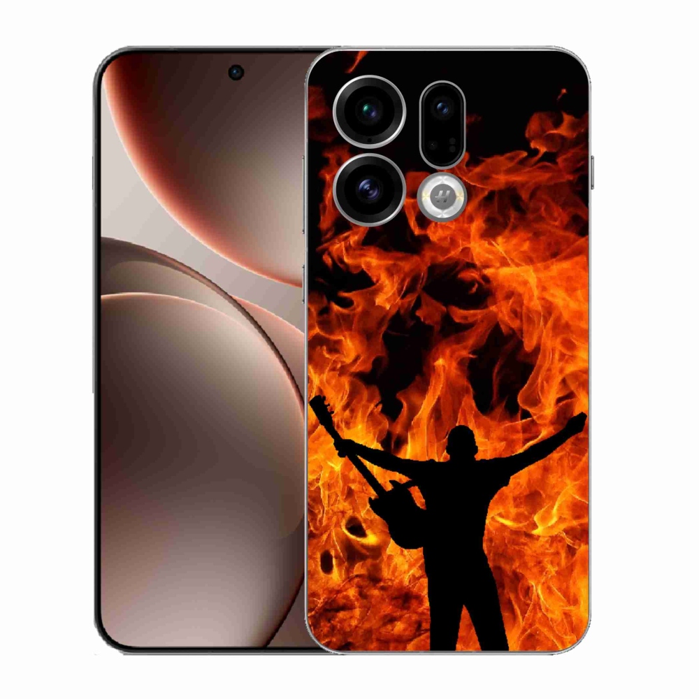 Gelový kryt mmCase na Oppo Find X9 - muzikant a oheň