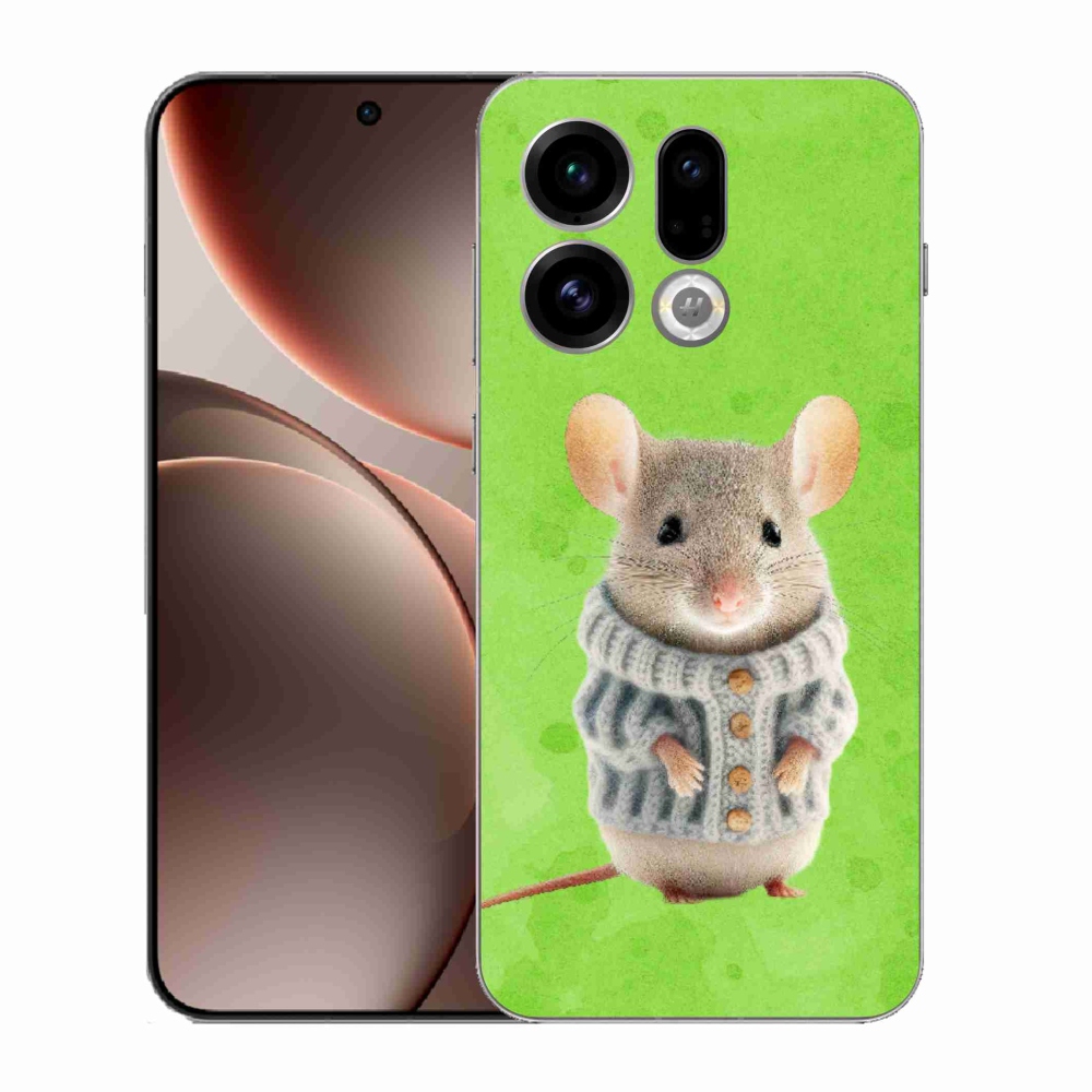 Gelový kryt mmCase na Oppo Find X9 - myška ve svetru