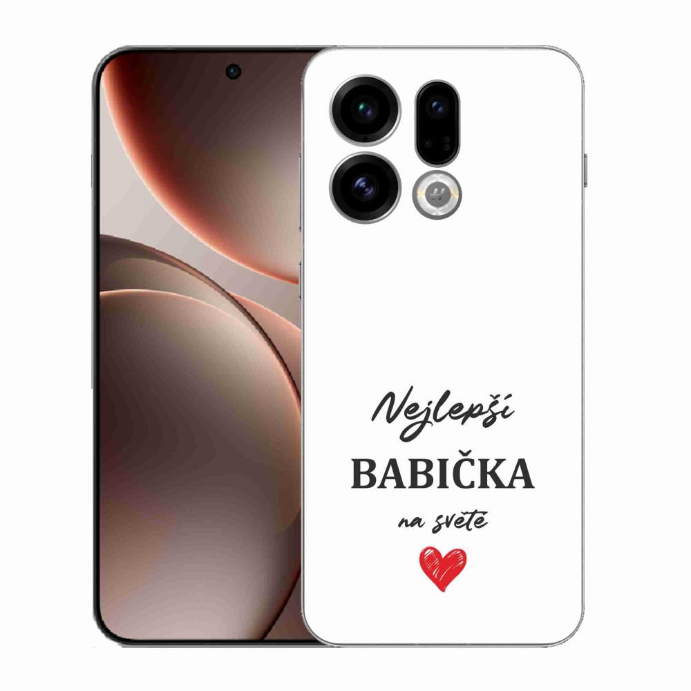 Gelový kryt mmCase na Oppo Find X9 - nejlepší babička 1 bílé pozadí