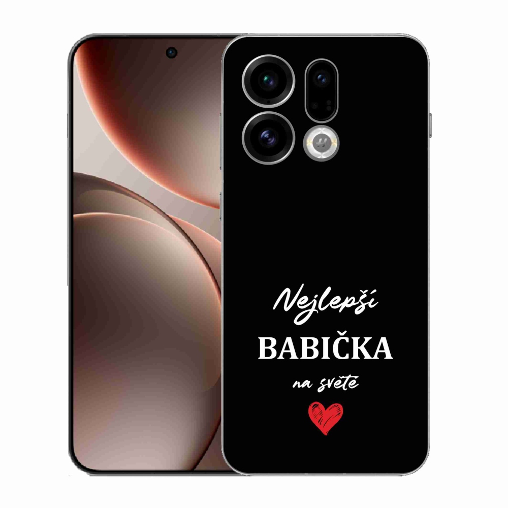Gelový kryt mmCase na Oppo Find X9 - nejlepší babička 1 černé pozadí