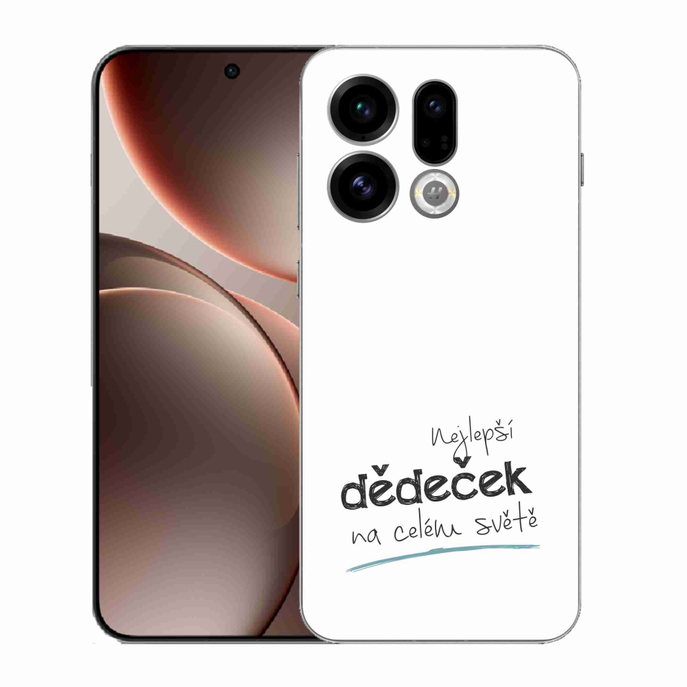 Gelový kryt mmCase na Oppo Find X9 - nejlepší dědeček 3 bílé pozadí