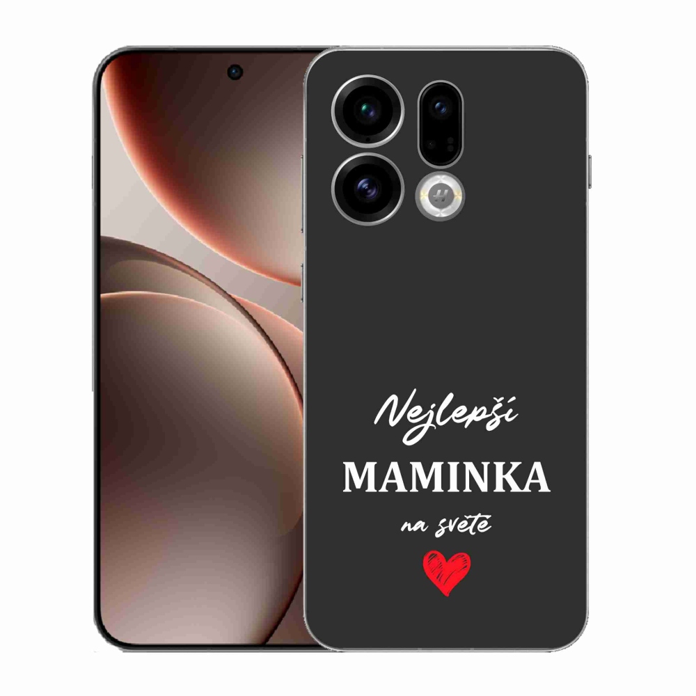 Gelový kryt mmCase na Oppo Find X9 - nejlepší maminka 1 černé pozadí