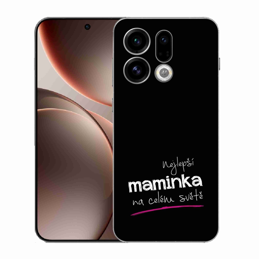 Gelový kryt mmCase na Oppo Find X9 - nejlepší maminka 4 černé pozadí