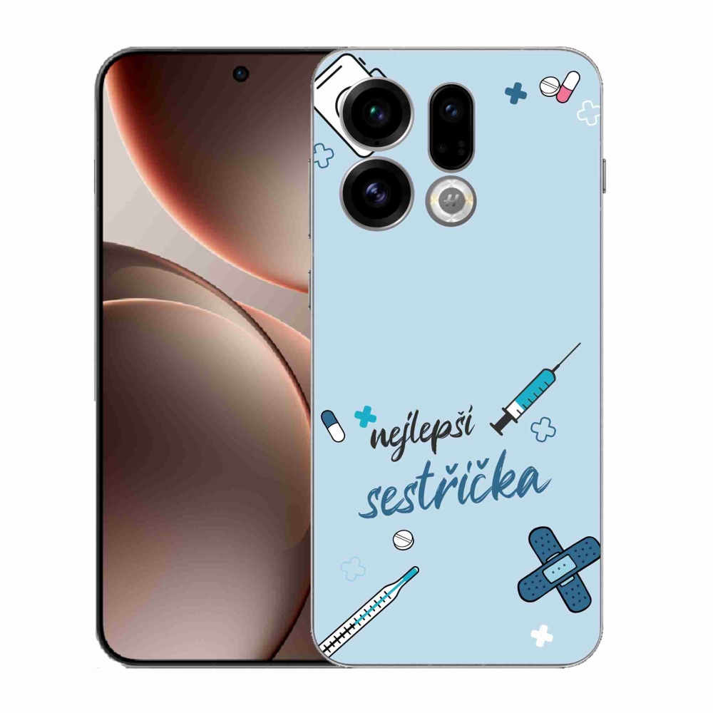 Gelový kryt mmCase na Oppo Find X9 - nejlepší sestřička modré pozadí