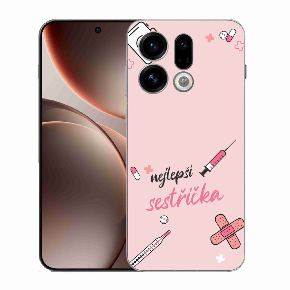 Gelový kryt mmCase na Oppo Find X9 - nejlepší sestřička růžové pozadí
