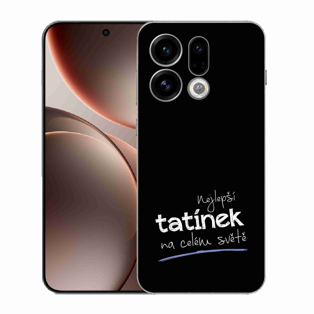 Gelový kryt mmCase na Oppo Find X9 - nejlepší tatínek 4 černé pozadí