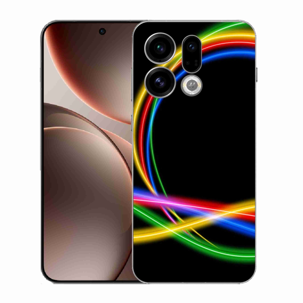 Gelový kryt mmCase na Oppo Find X9 - neonové kruhy