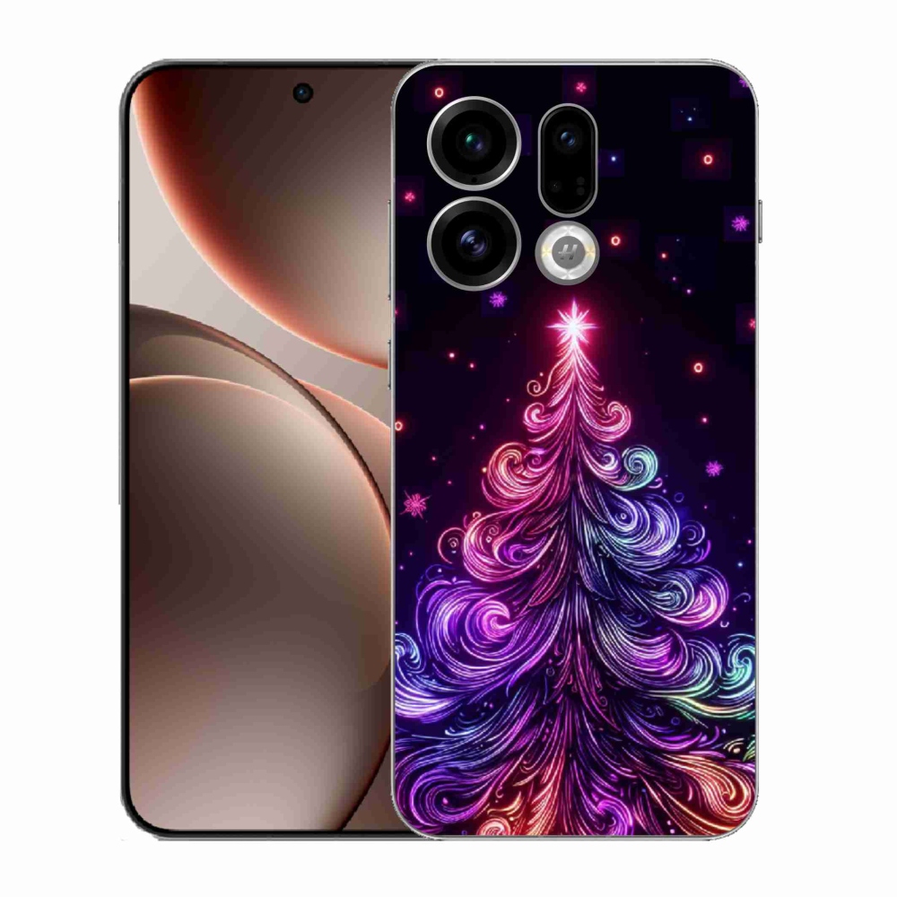 Gelový kryt mmCase na Oppo Find X9 - neonový vánoční stromek 1