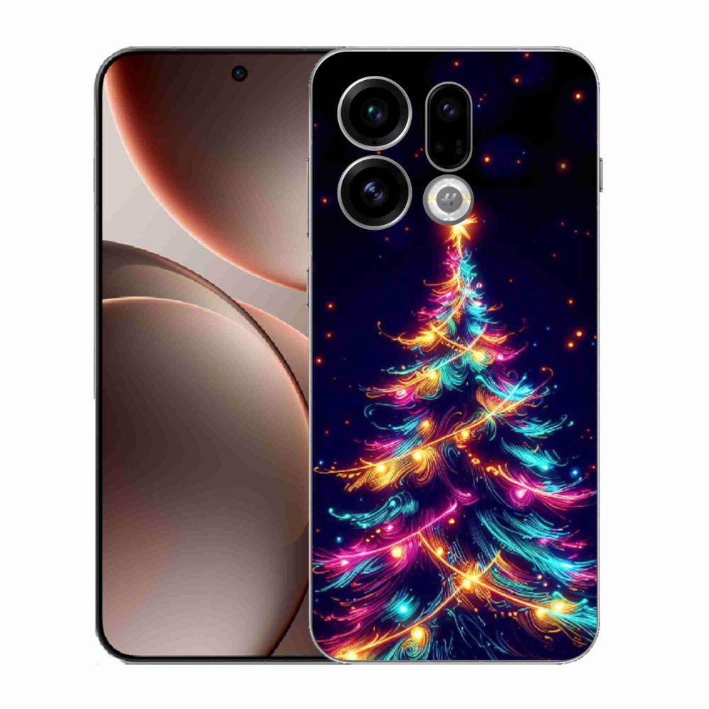 Gelový kryt mmCase na Oppo Find X9 - neonový vánoční stromek