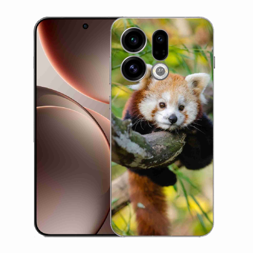 Gelový kryt mmCase na Oppo Find X9 - panda červená