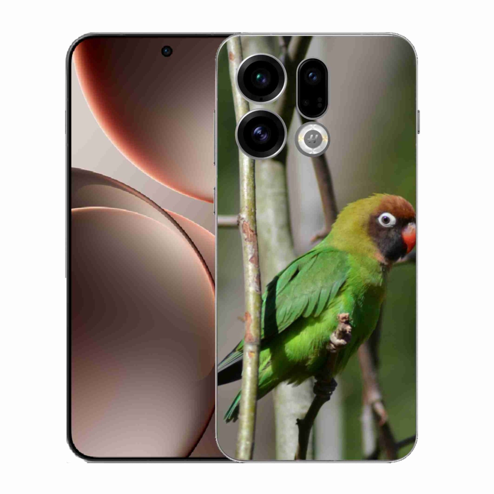 Gelový kryt mmCase na Oppo Find X9 - papoušek agapornis