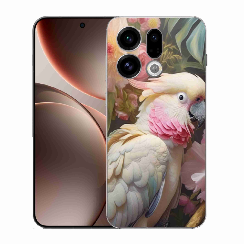 Gelový kryt mmCase na Oppo Find X9 - papoušek kakadu růžový 2