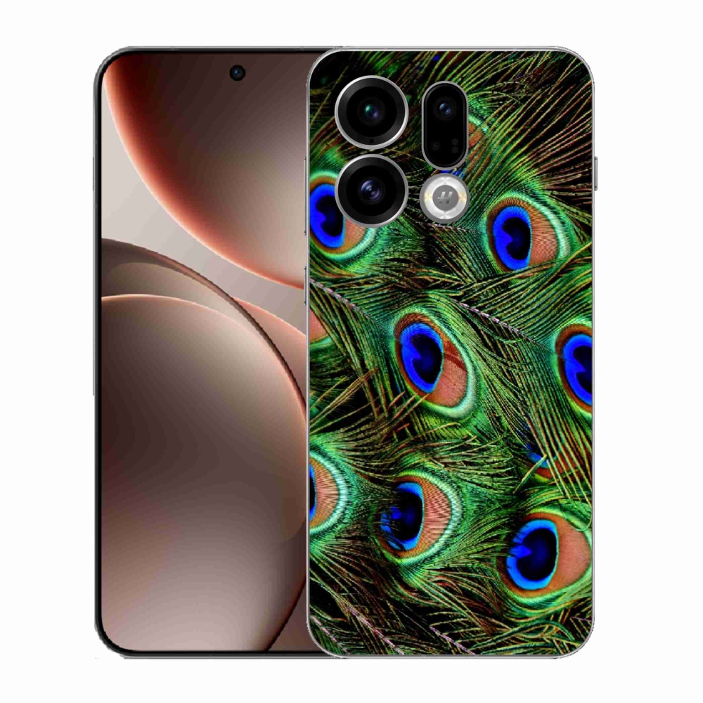 Gelový kryt mmCase na Oppo Find X9 - paví peří