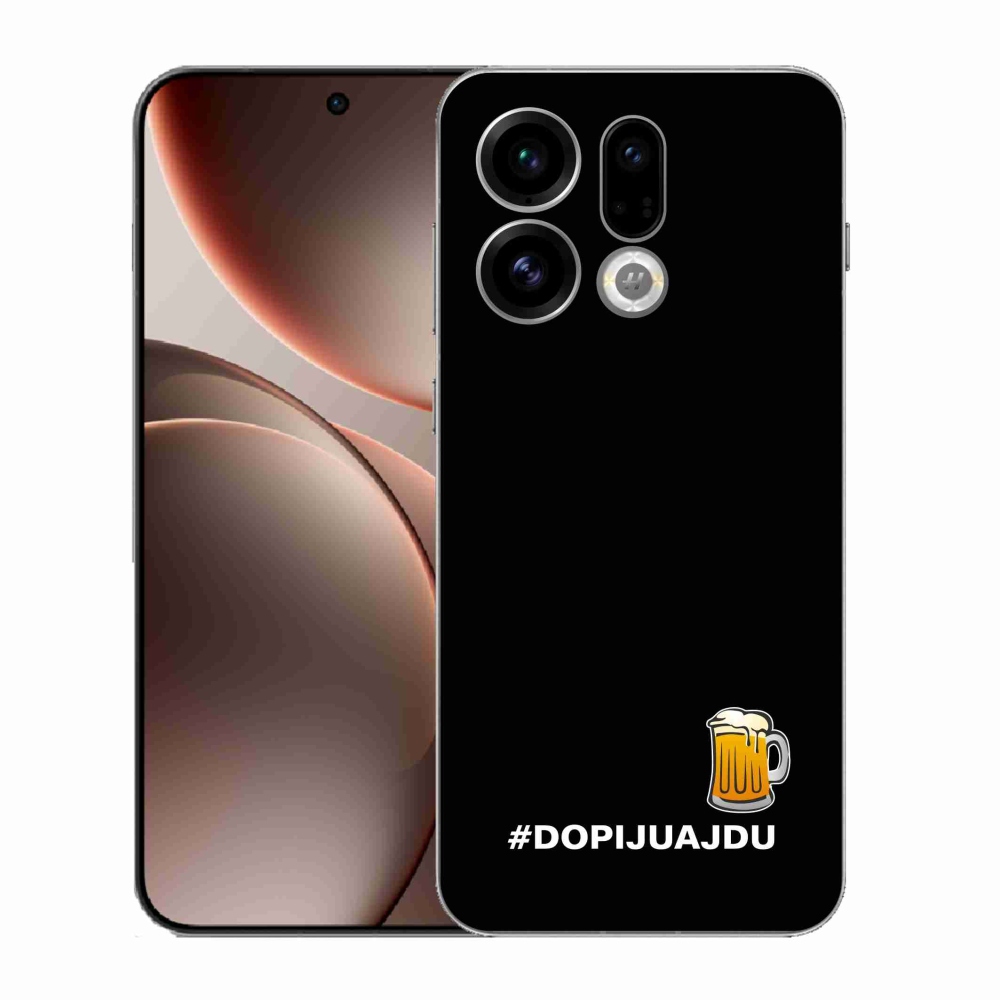 Gelový kryt mmCase na Oppo Find X9 - pivní motiv 1 černé pozadí